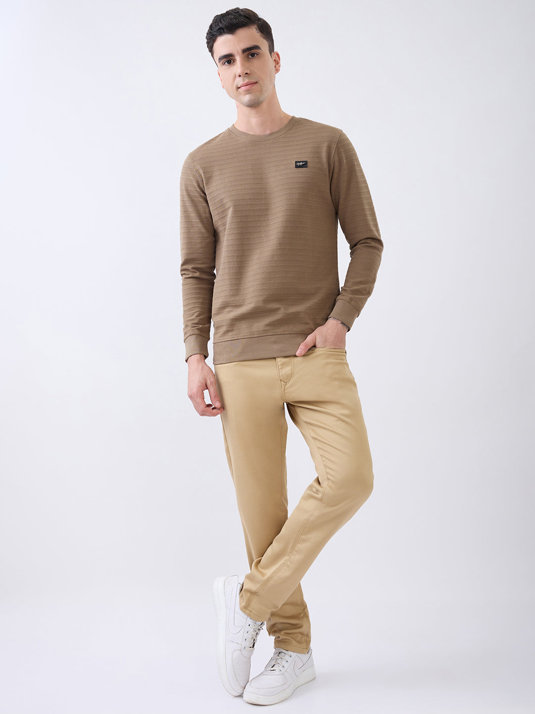 Daylight Textured T-Shirt: Brown