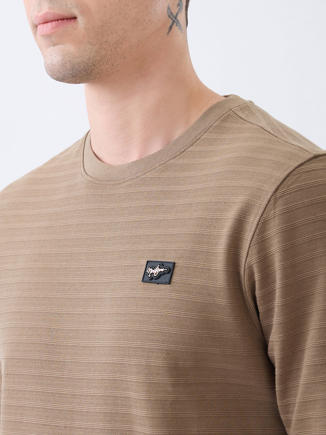 Daylight Textured T-Shirt: Brown