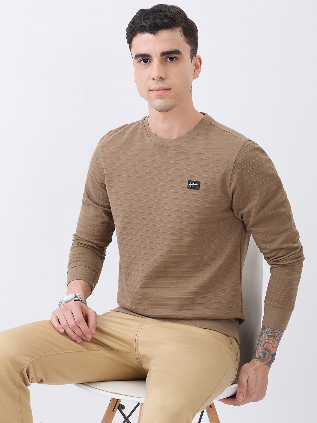 Daylight Textured T-Shirt: Brown