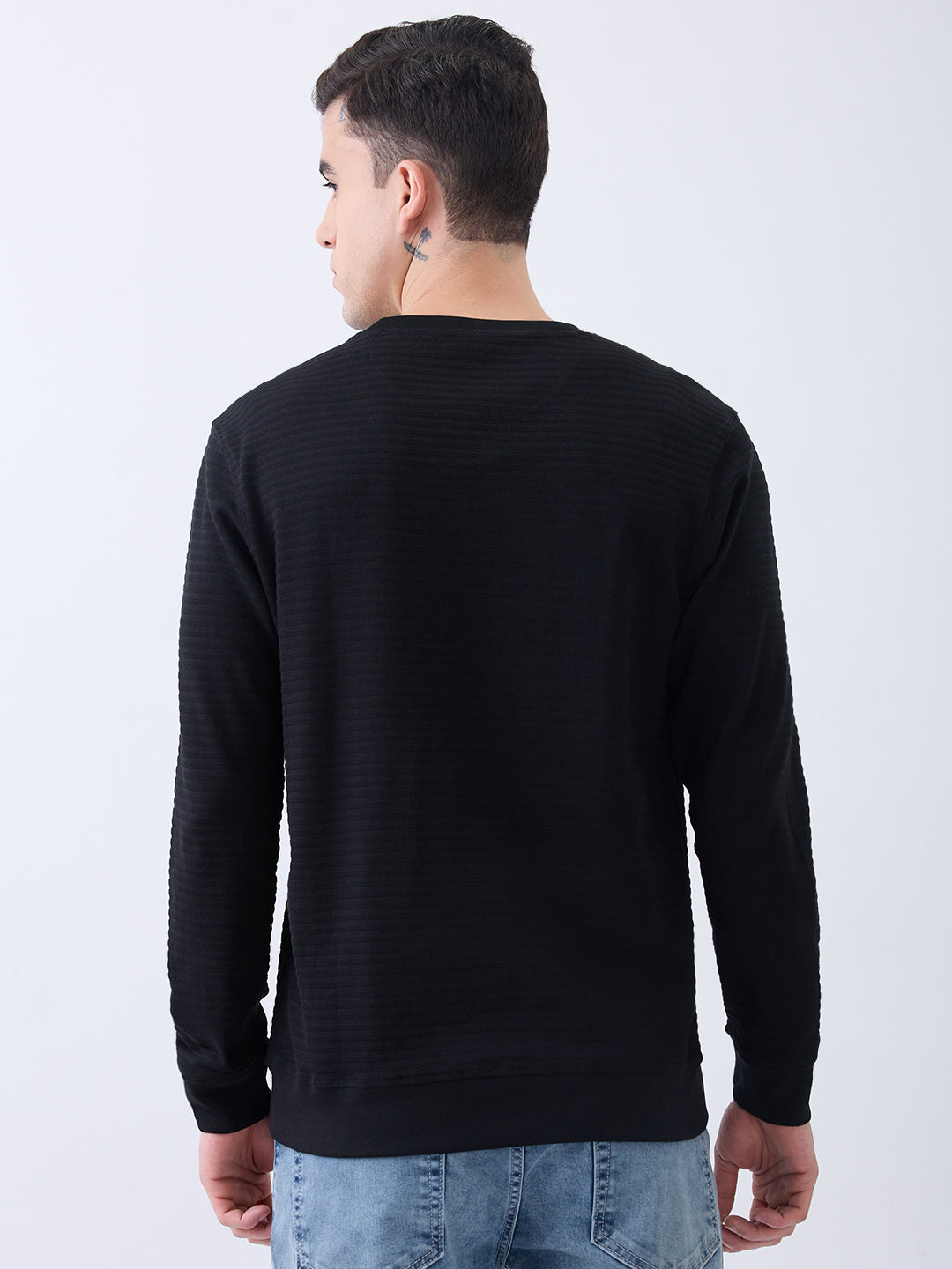 Prepare Textured Pullover: Black
