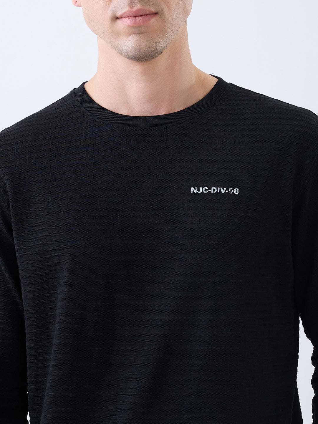 Prepare Textured Pullover: Black
