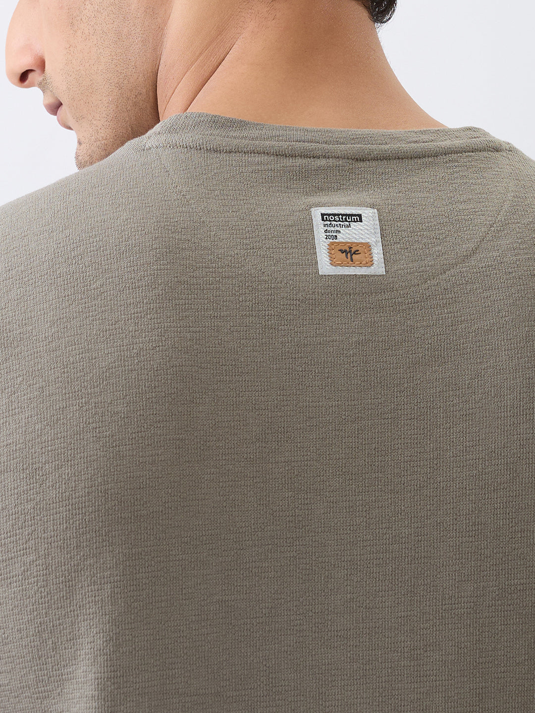 Begnu Printed Full Sleeve Pullover: Charcoal