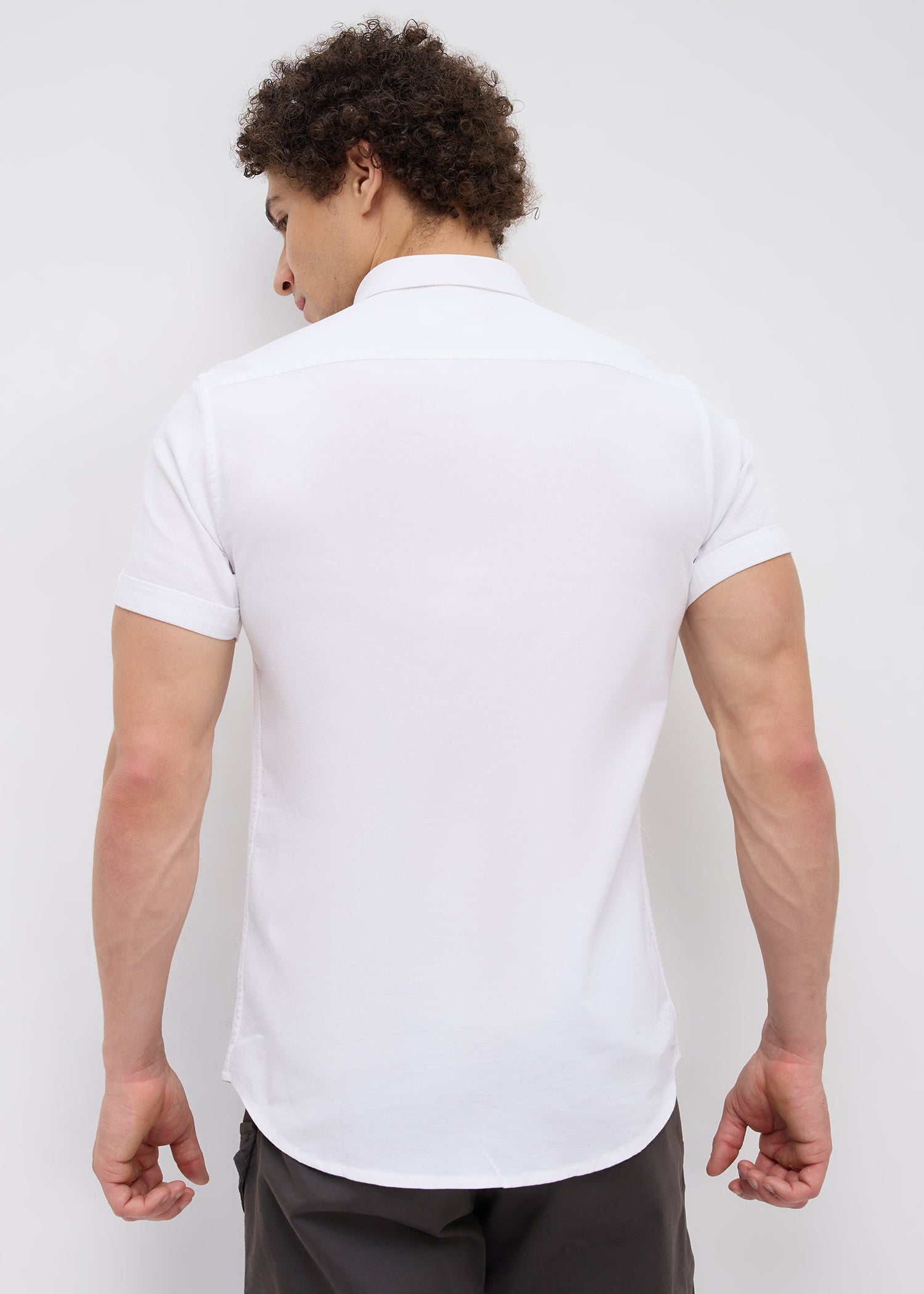 Advota Half Sleeve Solid Shirt: White