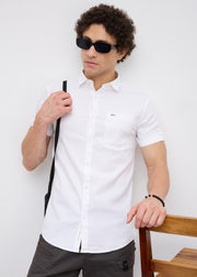 Advota Half Sleeve Solid Shirt: White