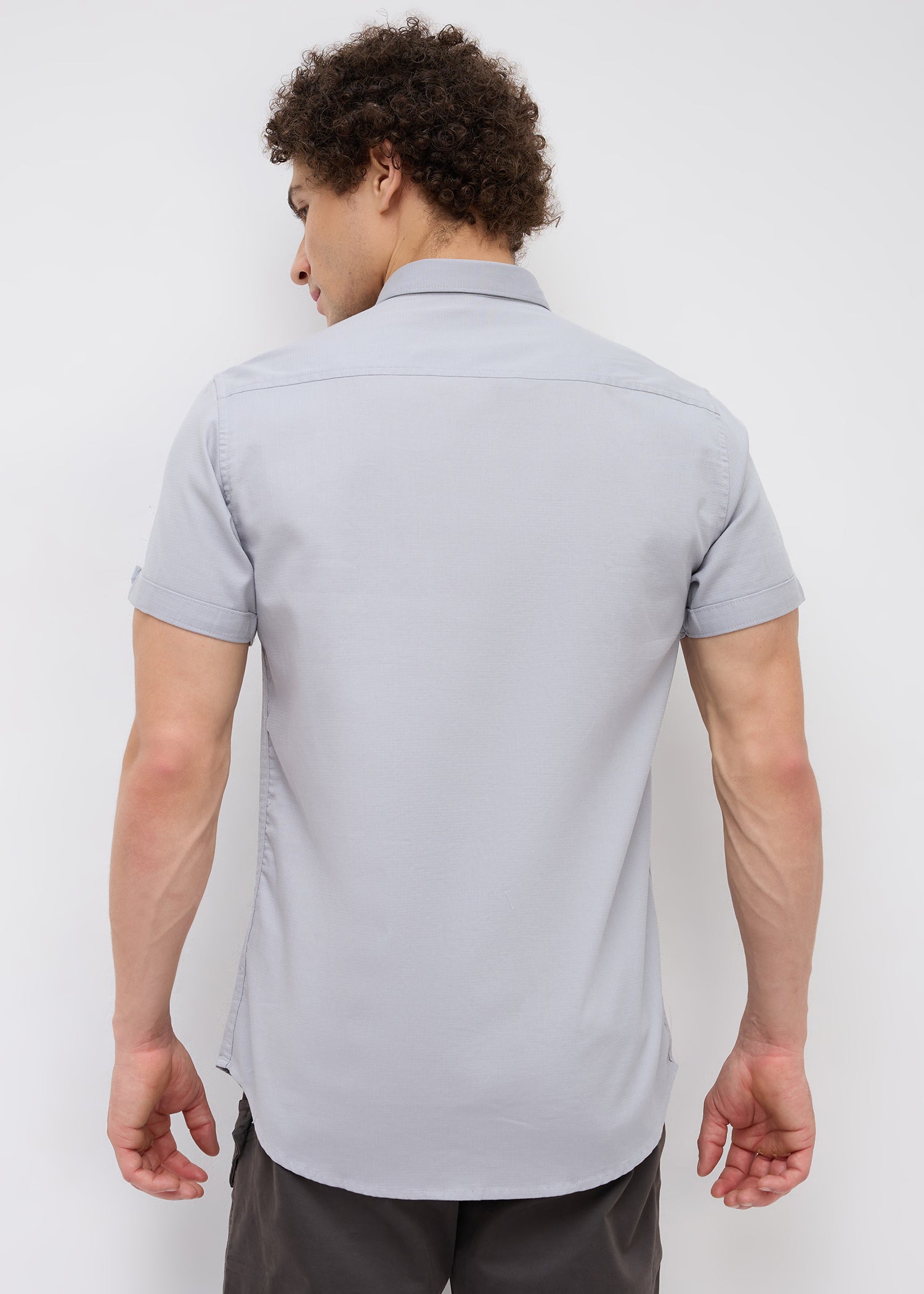 Advota Half Sleeve Solid Shirt: Grey