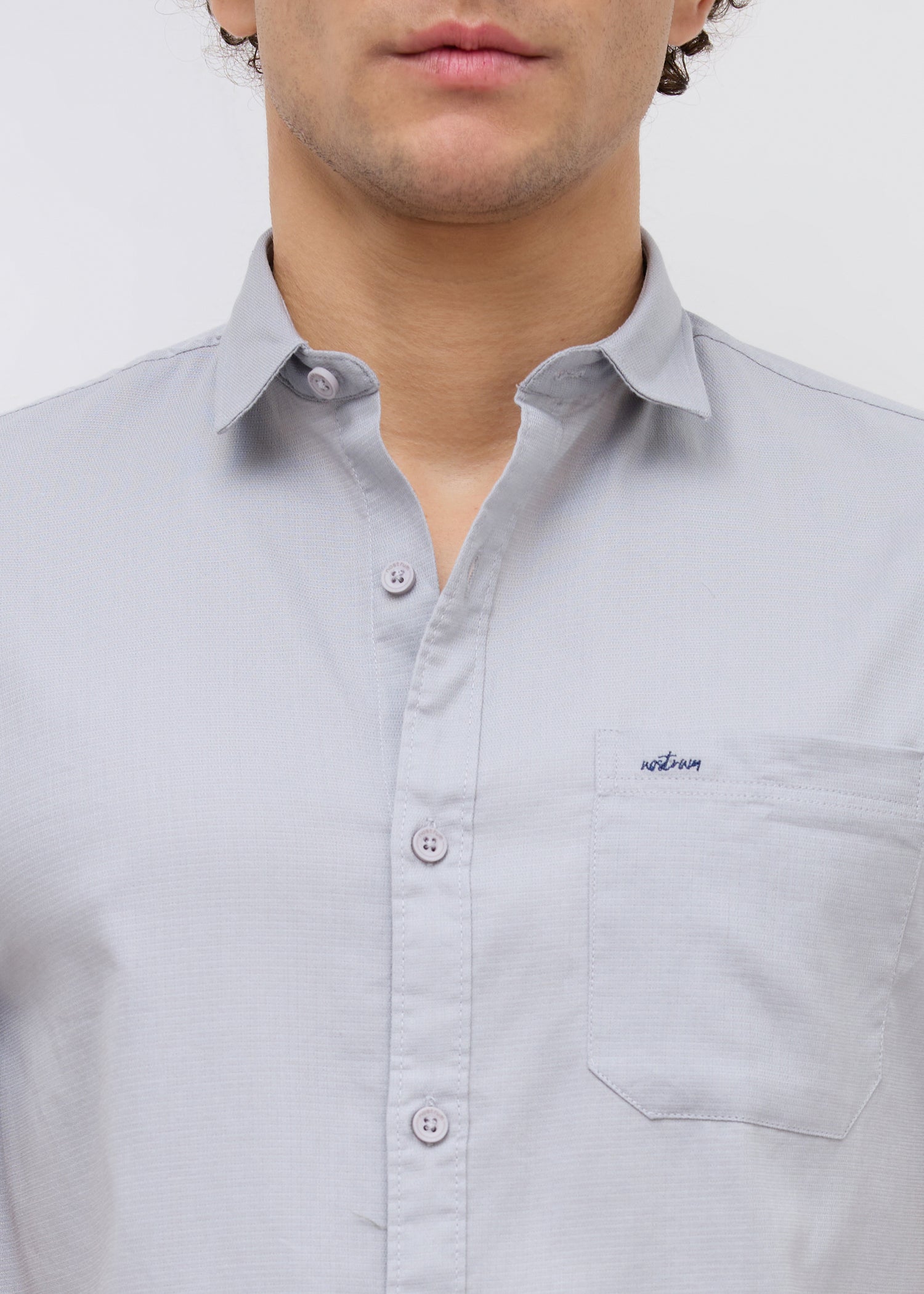 Advota Half Sleeve Solid Shirt: Grey