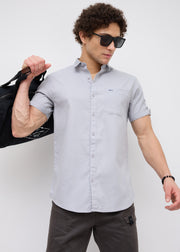 Advota Half Sleeve Solid Shirt: Grey
