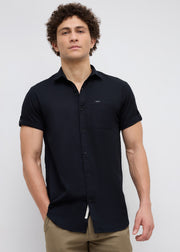 Advota Half Sleeve Solid Shirt: Black
