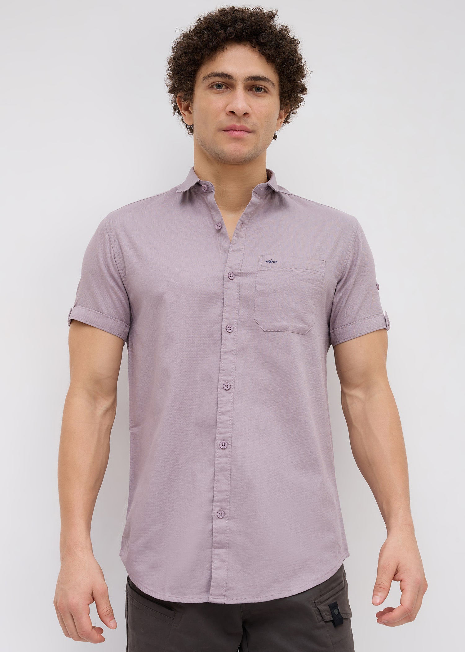Advota Half Sleeve Solid Shirt: Onion