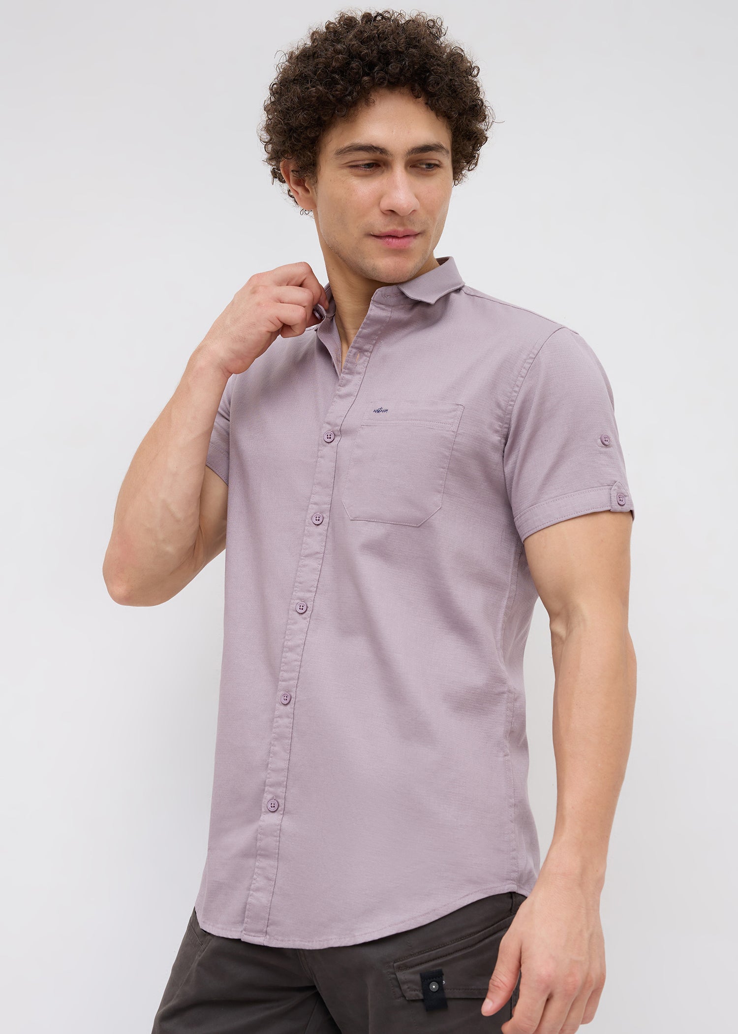 Advota Half Sleeve Solid Shirt: Onion