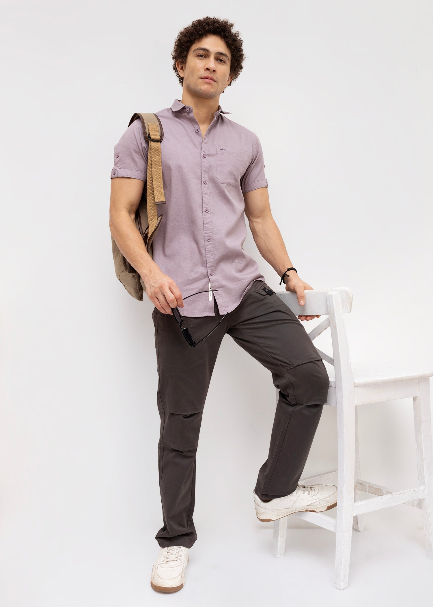Advota Half Sleeve Solid Shirt: Onion