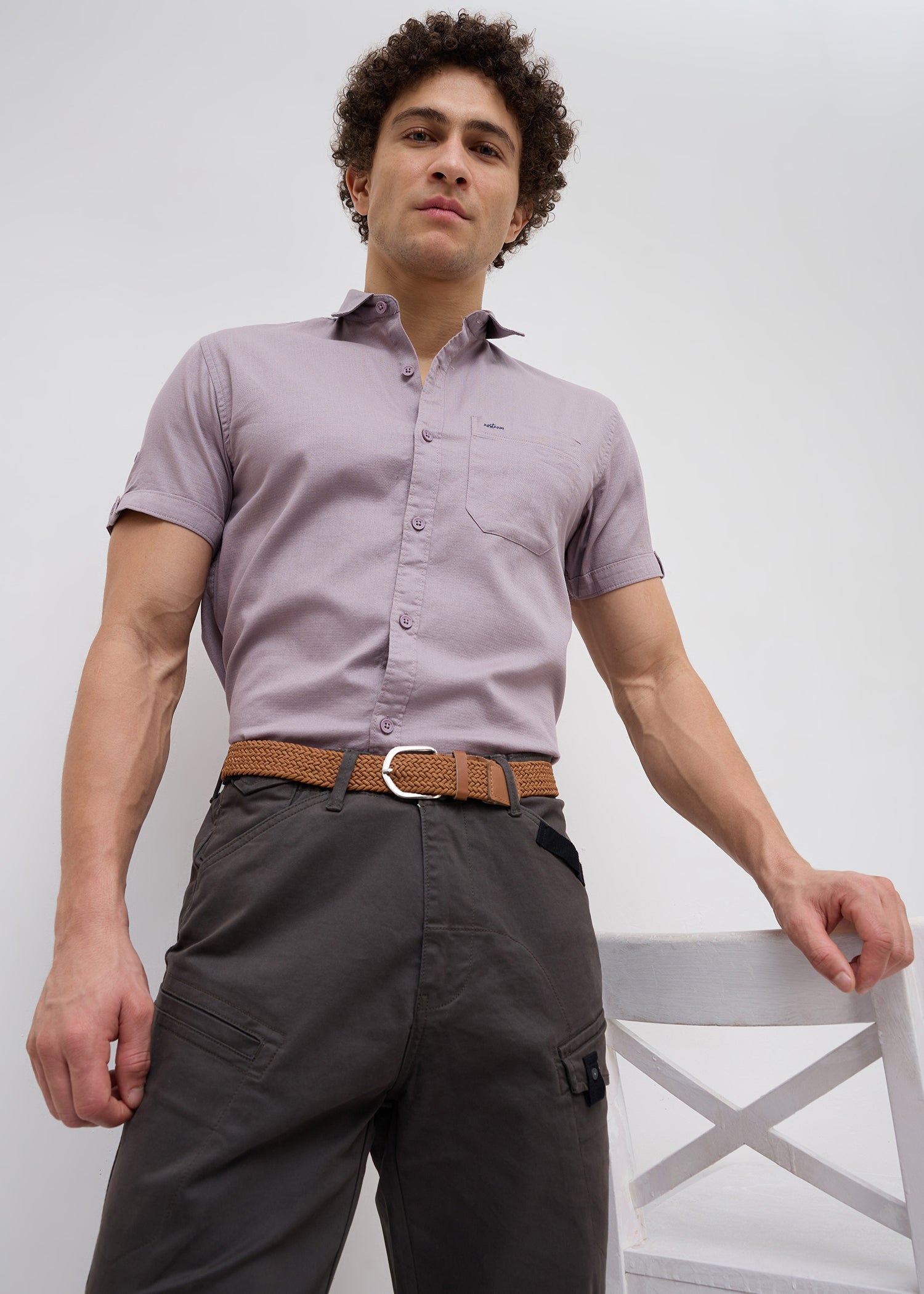 Advota Half Sleeve Solid Shirt: Onion