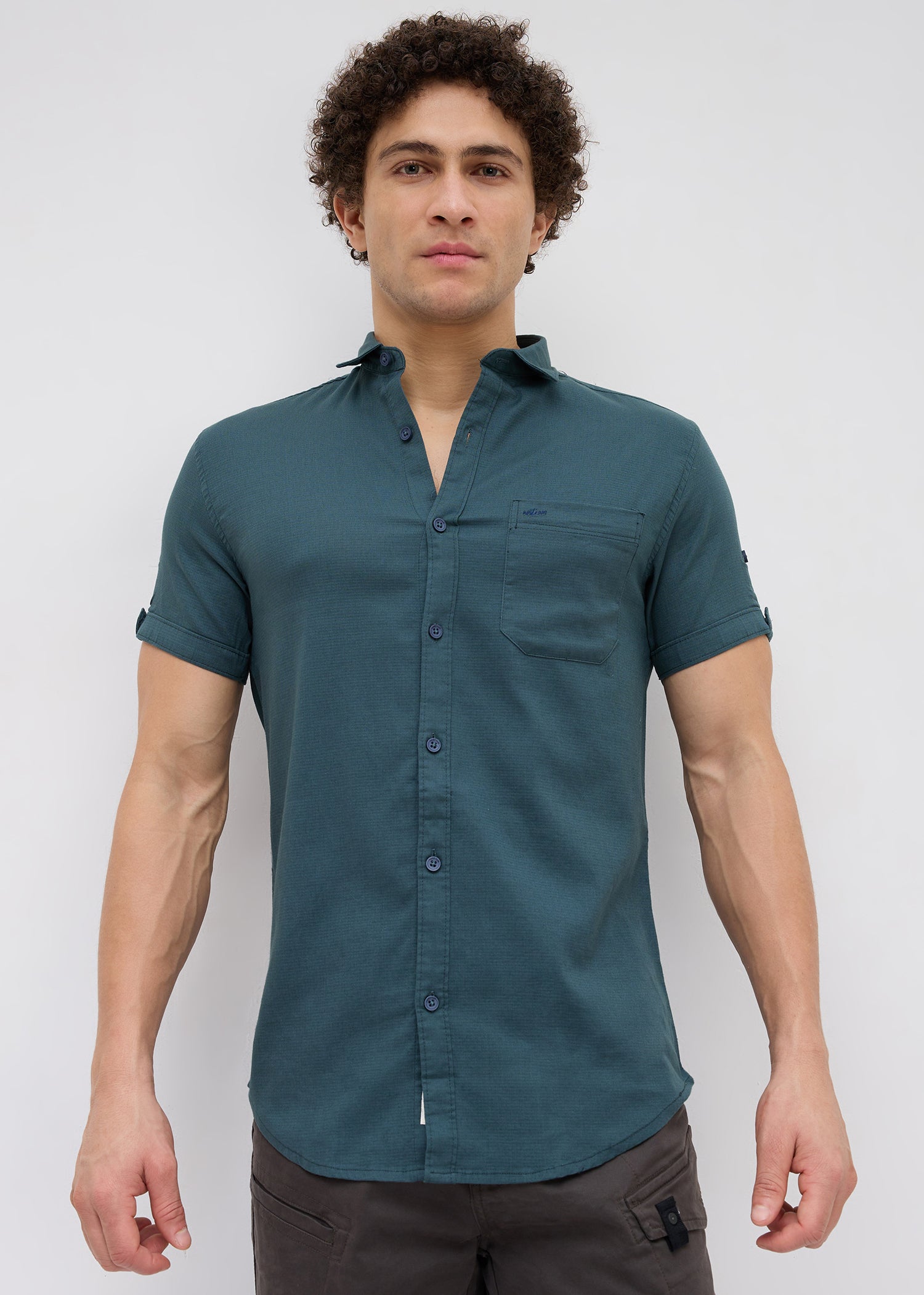 Advota Half Sleeve Solid Shirt: Royal Blue