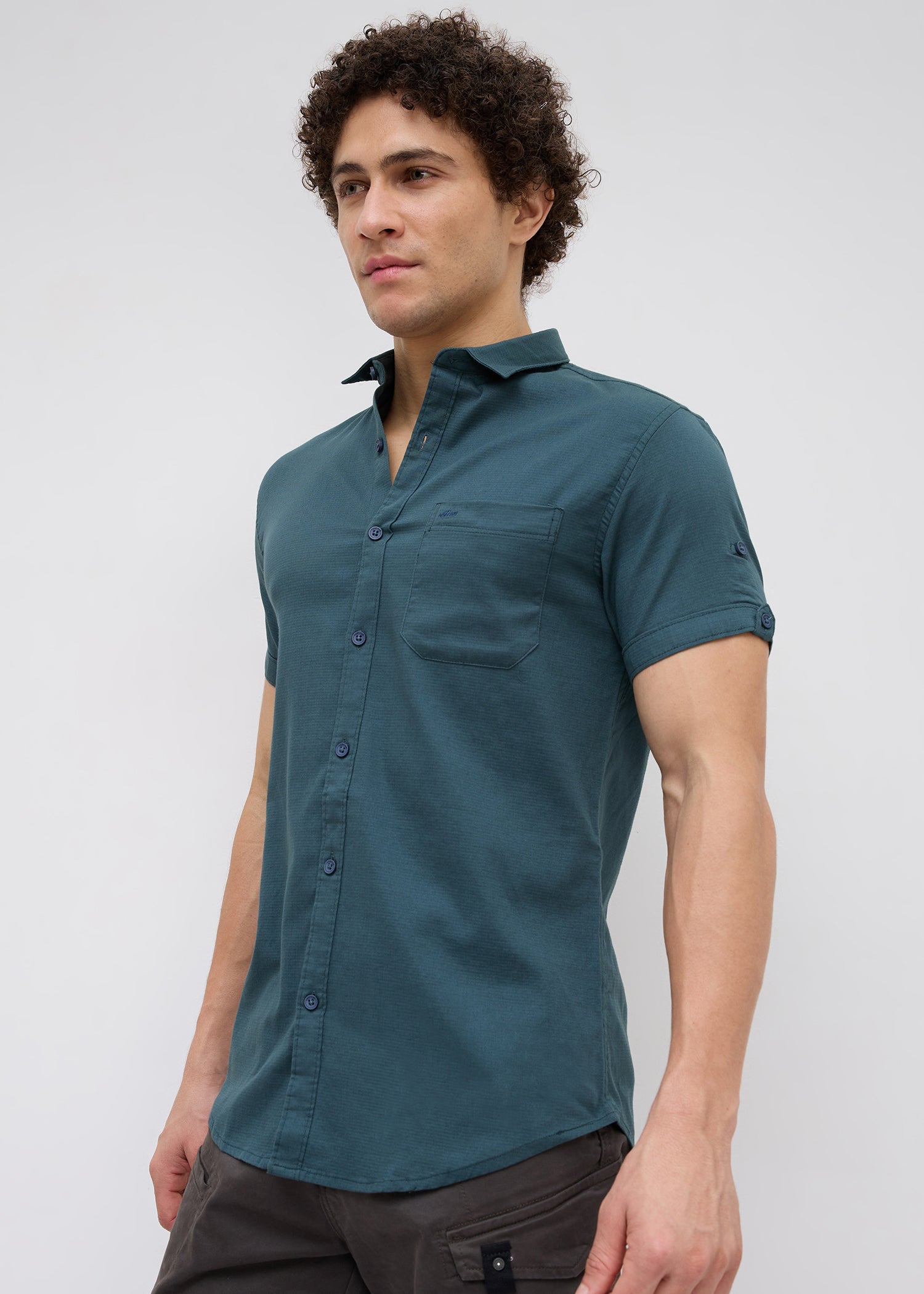 Advota Half Sleeve Solid Shirt: Royal Blue