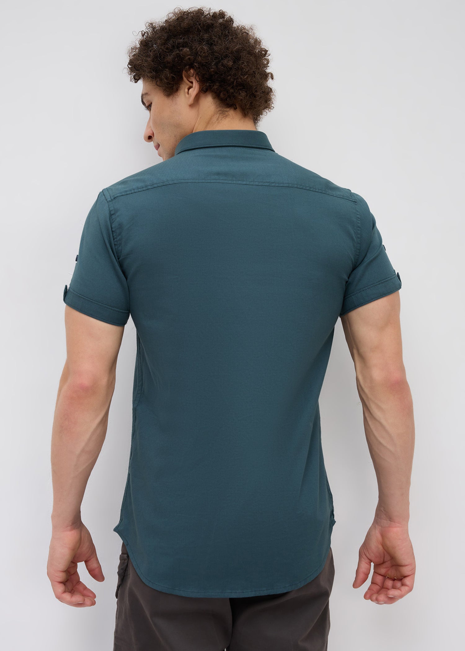 Advota Half Sleeve Solid Shirt: Royal Blue