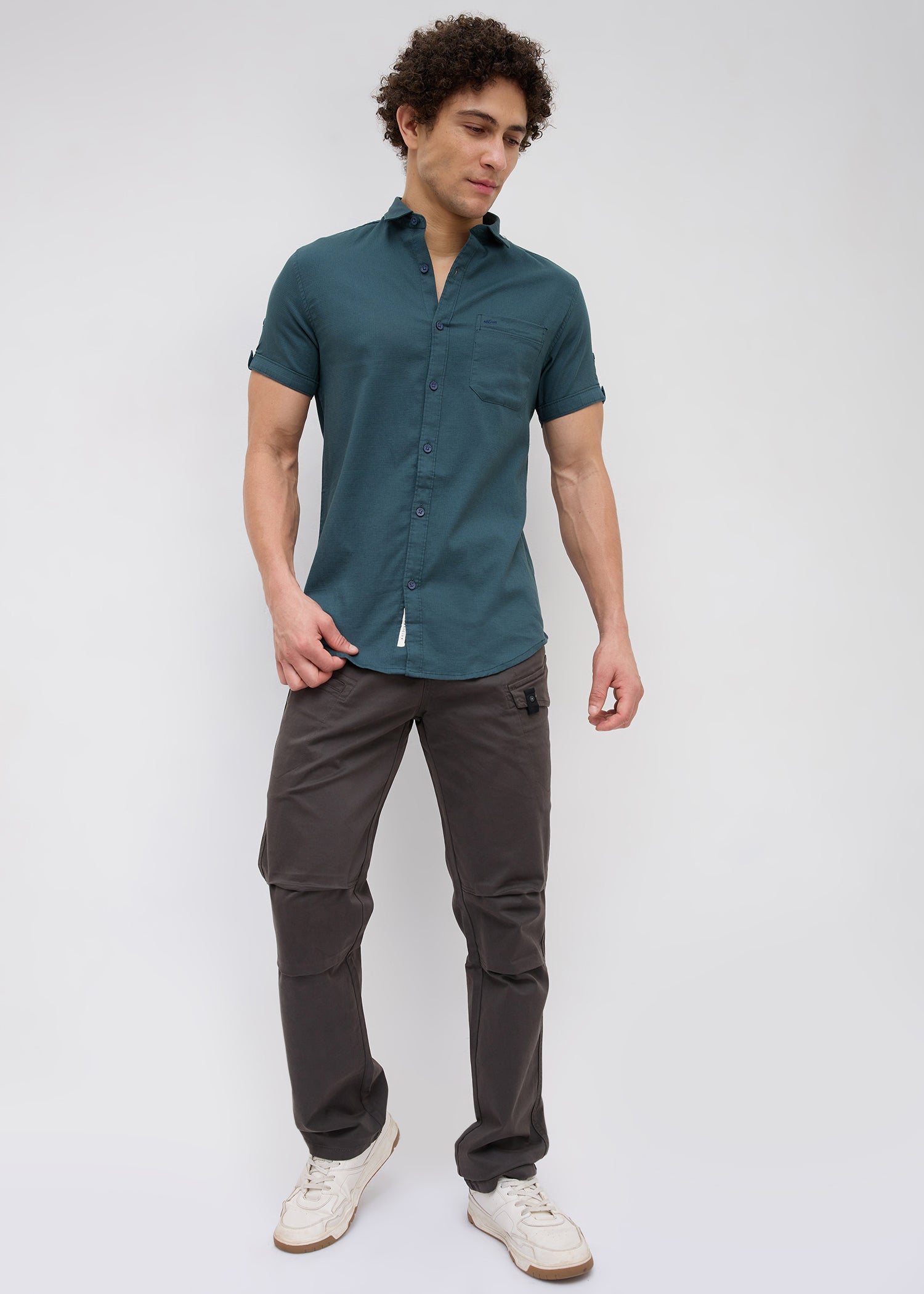 Advota Half Sleeve Solid Shirt: Royal Blue