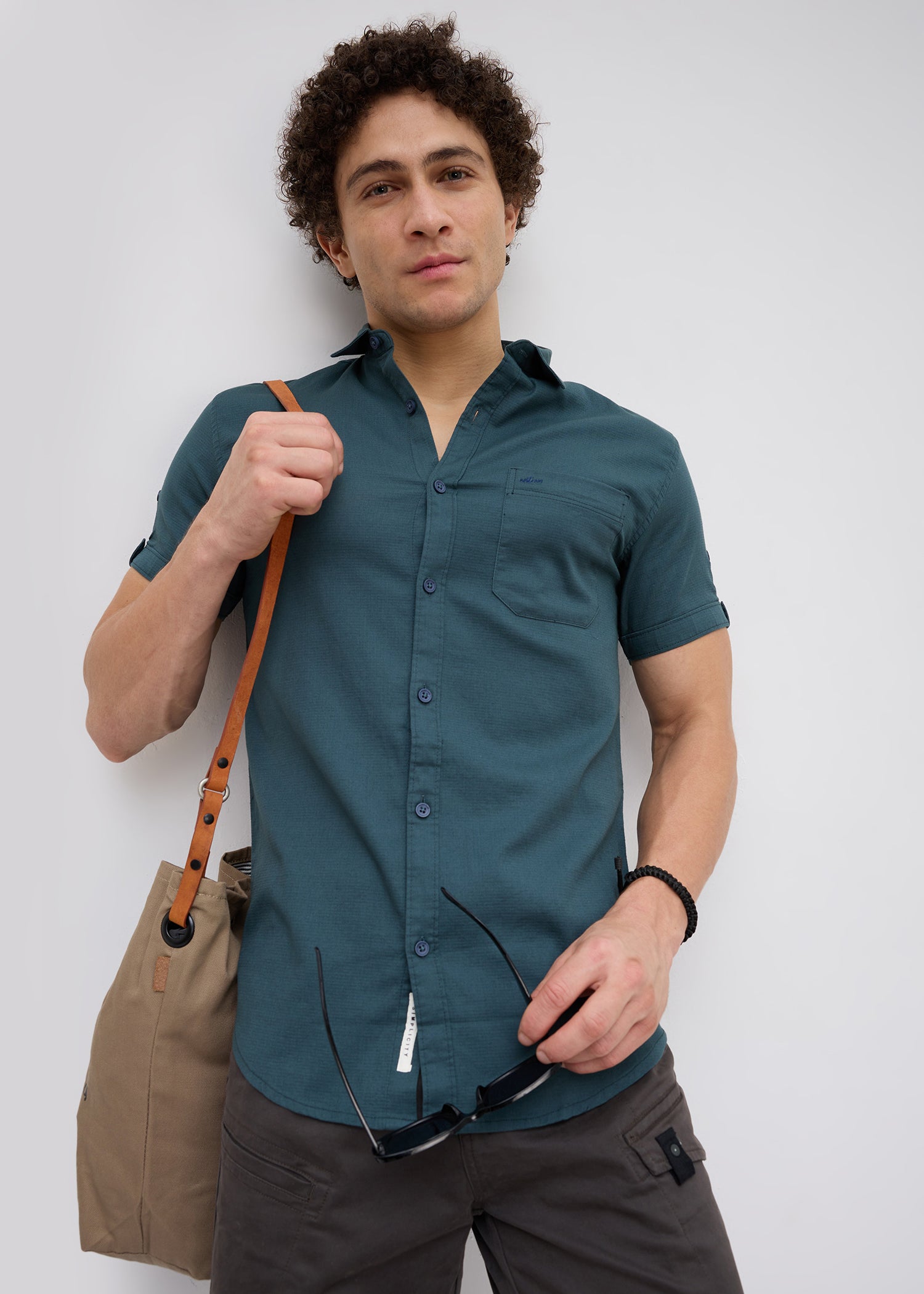 Advota Half Sleeve Solid Shirt: Royal Blue