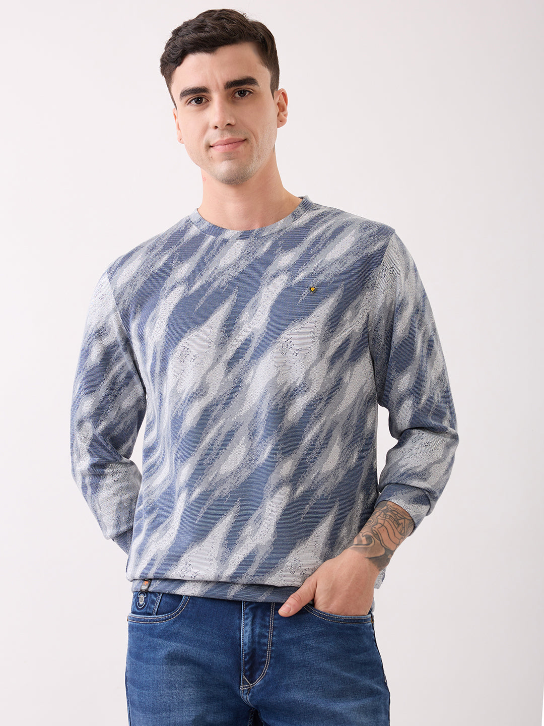 Patron Marble Print T-Shirt: Grey
