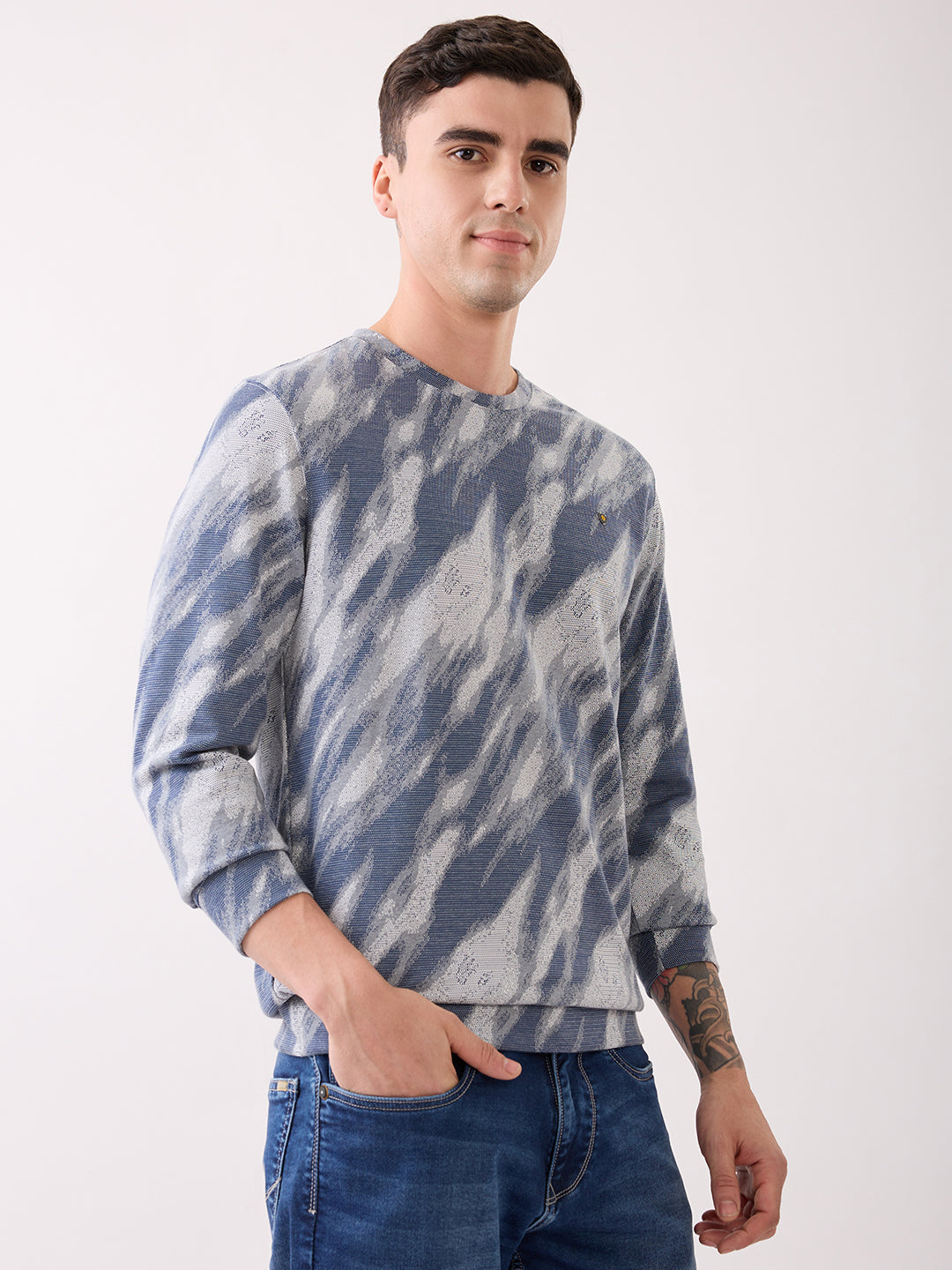 Patron Marble Print T-Shirt: Grey