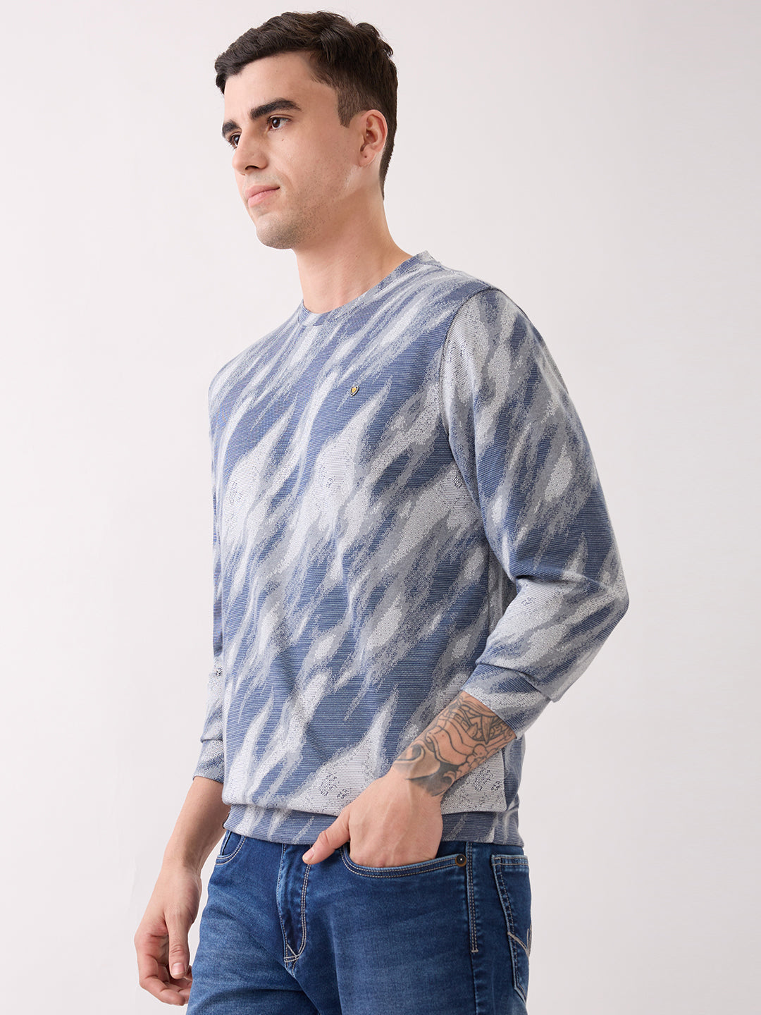 Patron Marble Print T-Shirt: Grey