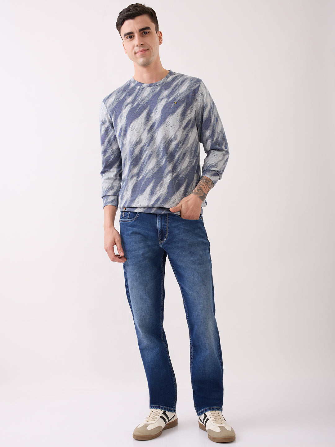 Patron Marble Print T-Shirt: Grey