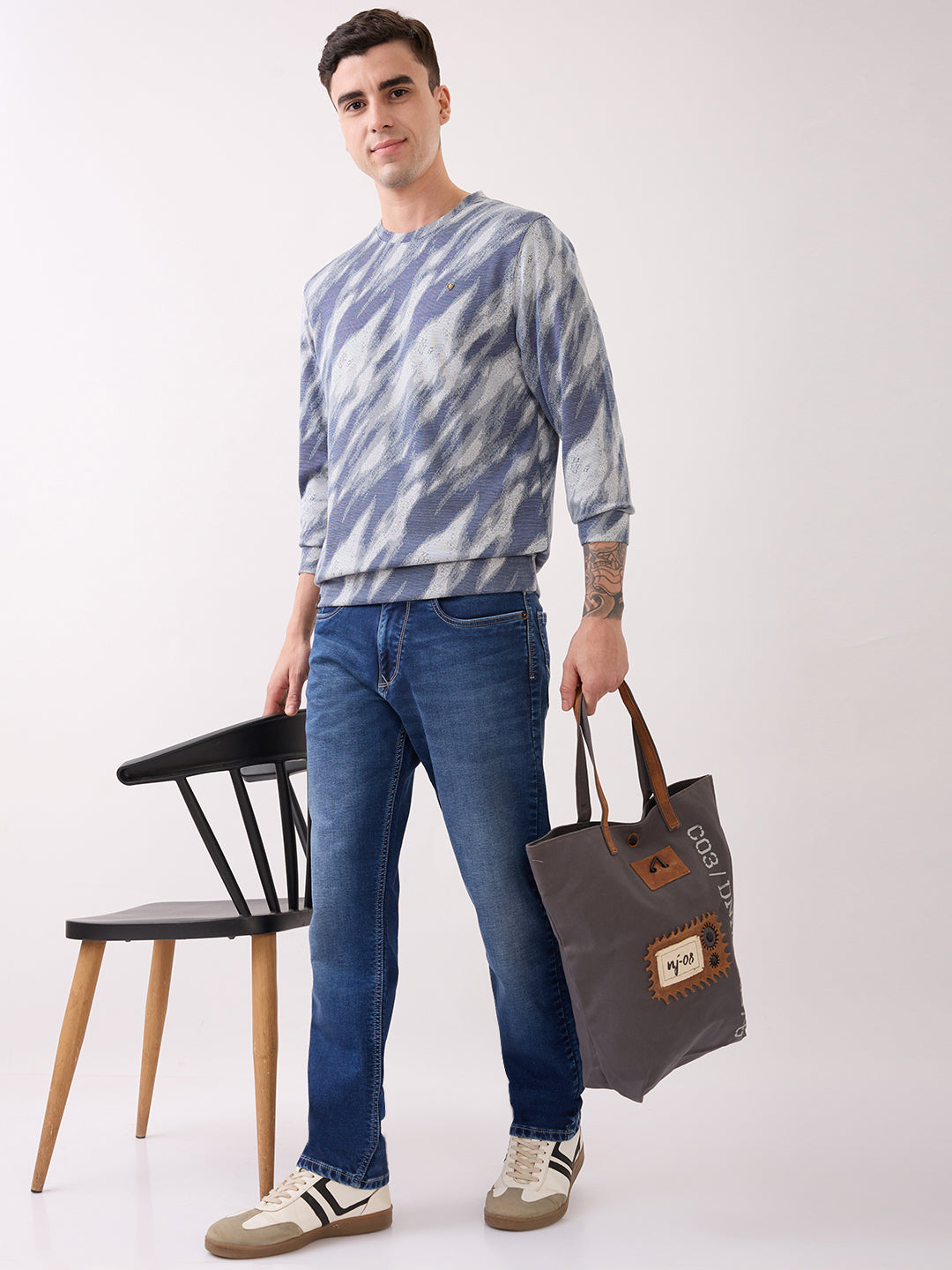 Patron Marble Print T-Shirt: Grey