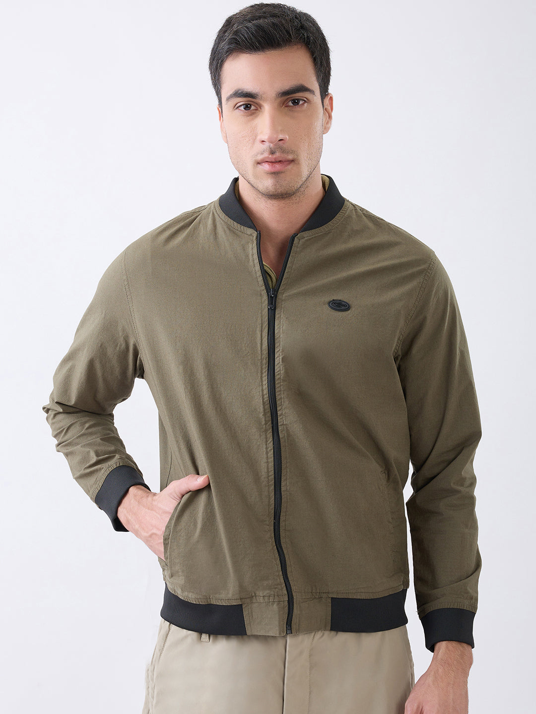 Worm Zipper Jacket: Olive