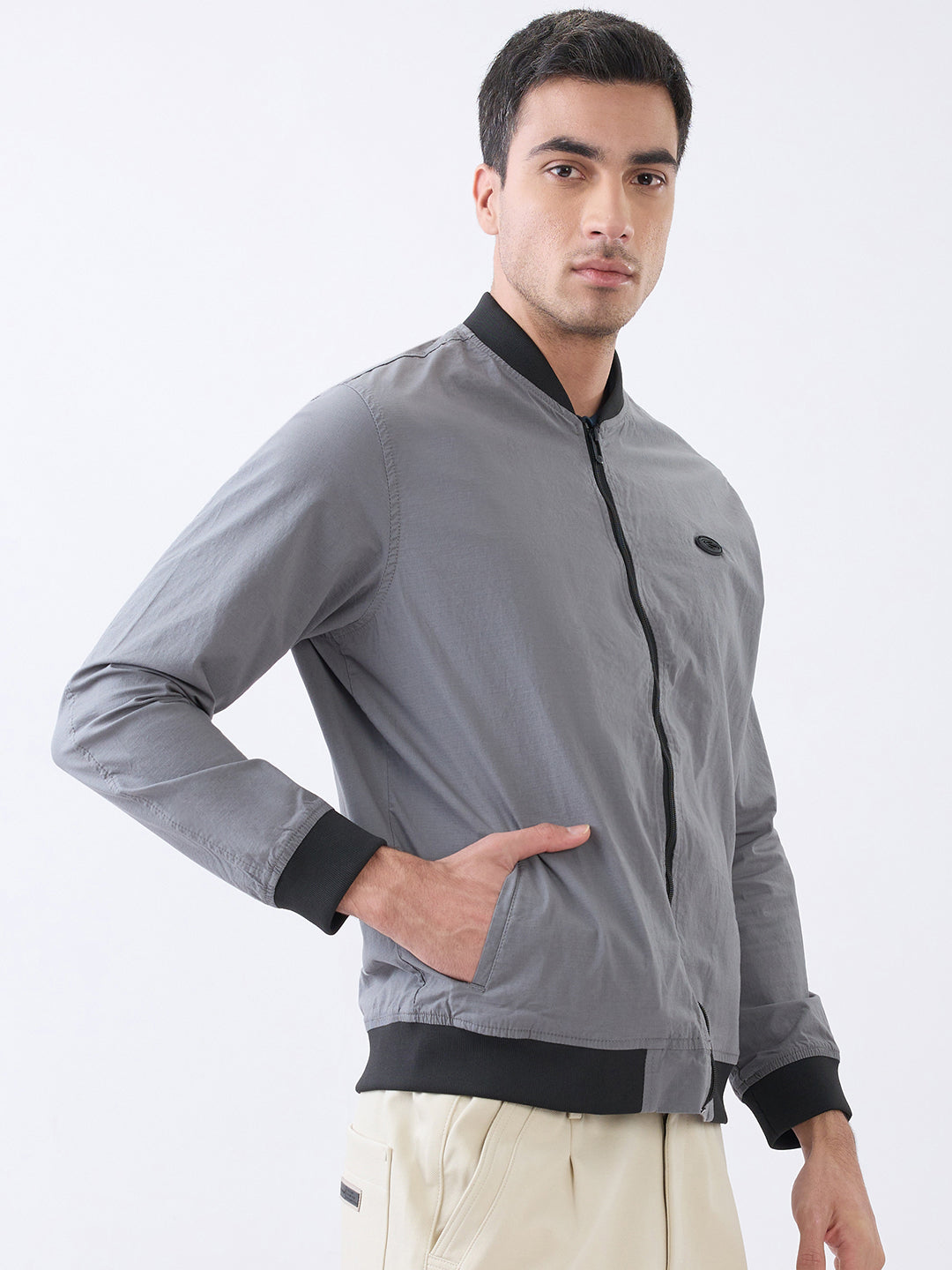 Worm Zipper Jacket: Grey