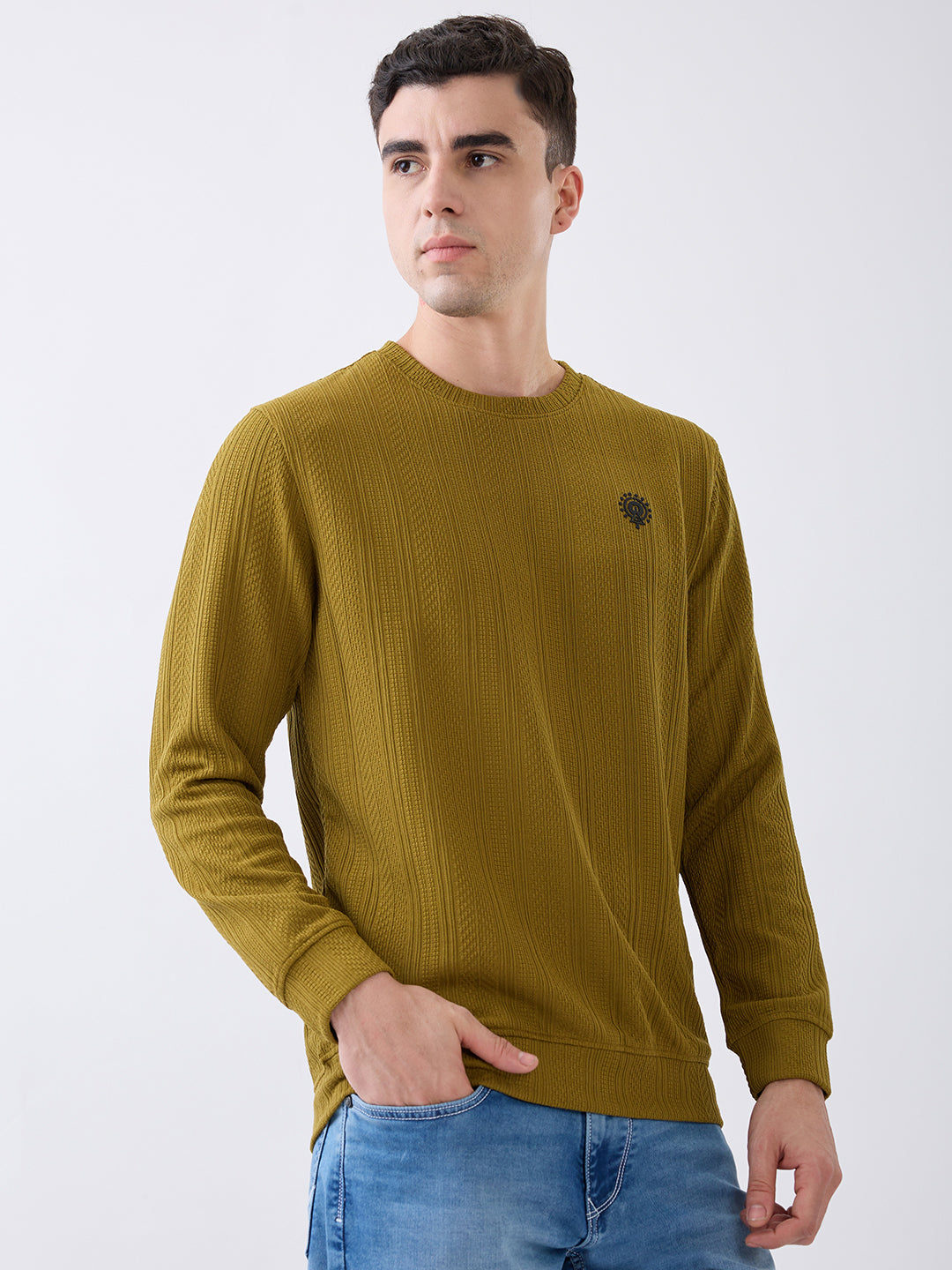 Logic Crew Neck Pullover: Mehndi