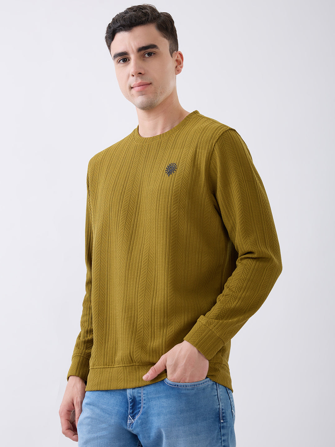 Logic Crew Neck Pullover: Mehndi