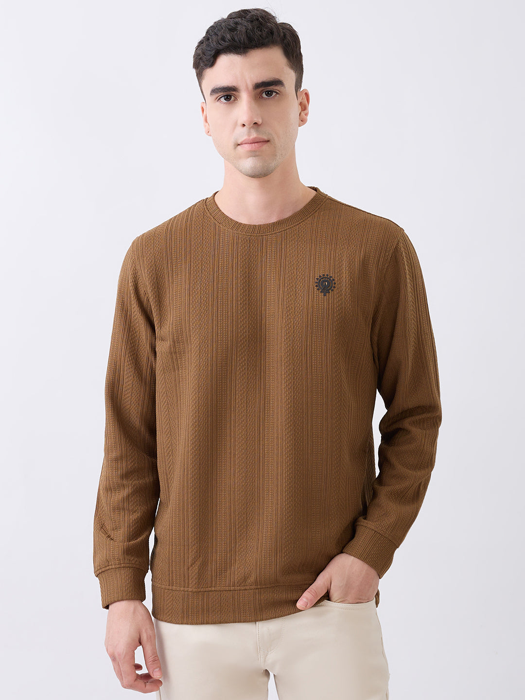 Logic Crew Neck Pullover: Brown