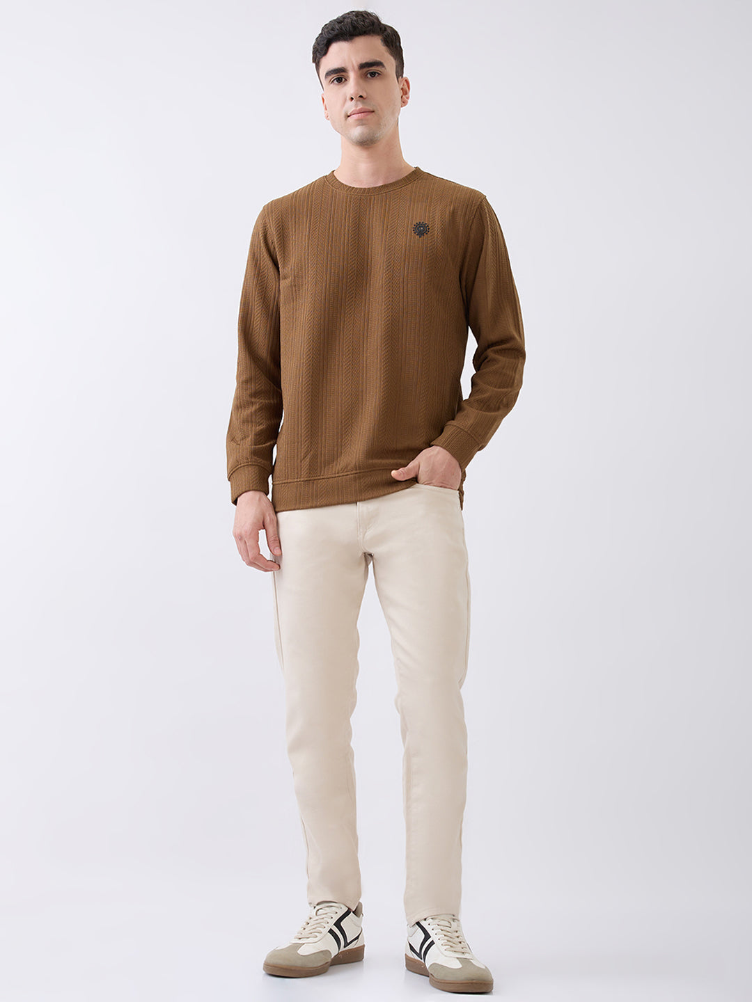 Logic Crew Neck Pullover: Brown
