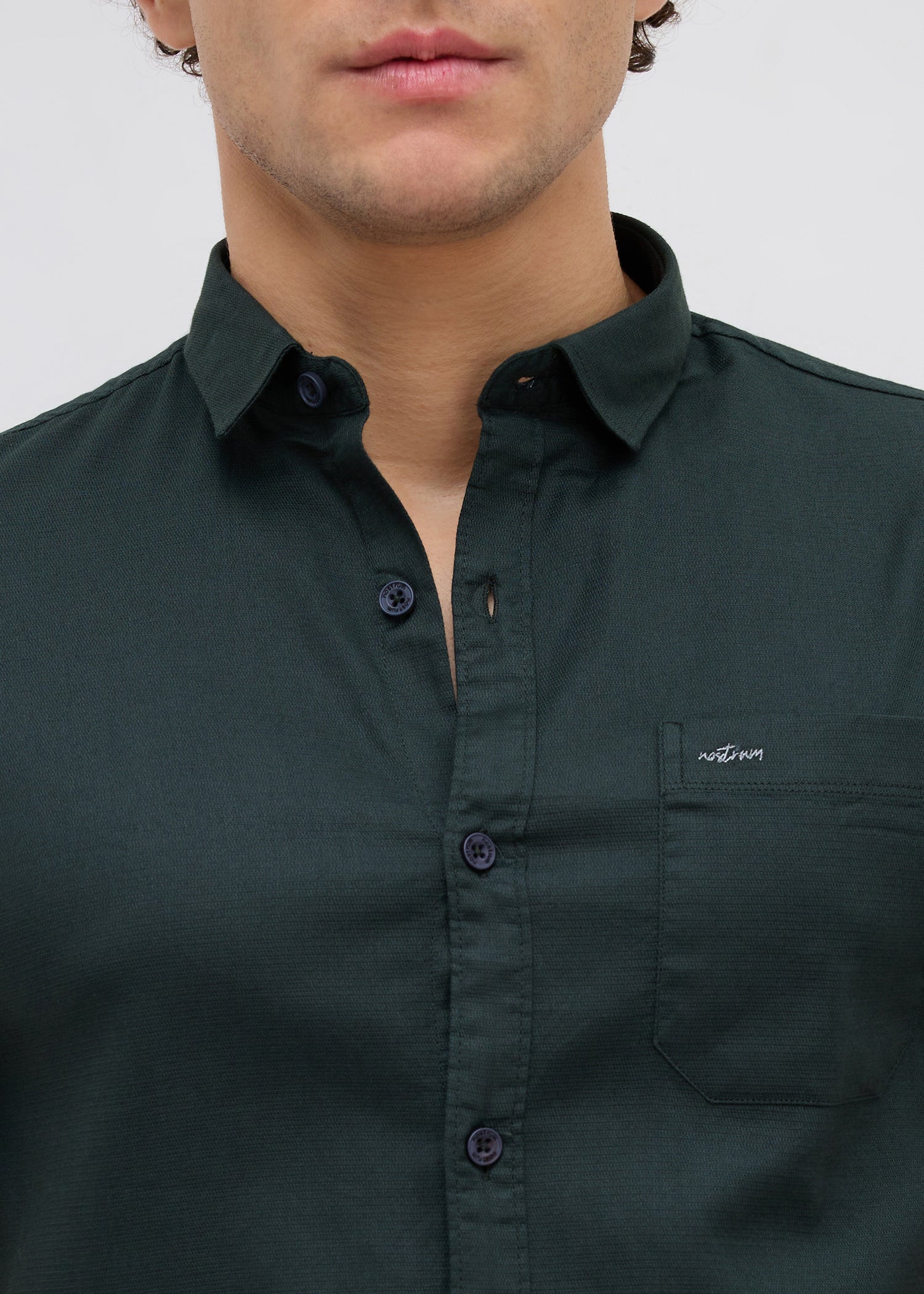 Advota Half Sleeve Solid Shirt: D.Green