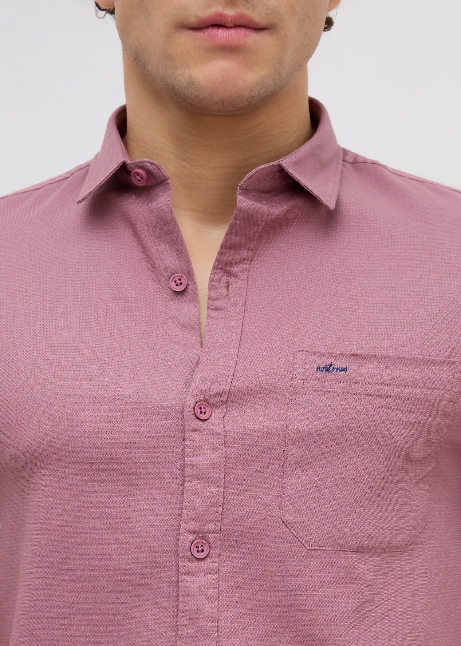 Advota Half Sleeve Solid Shirt: Dark Peach