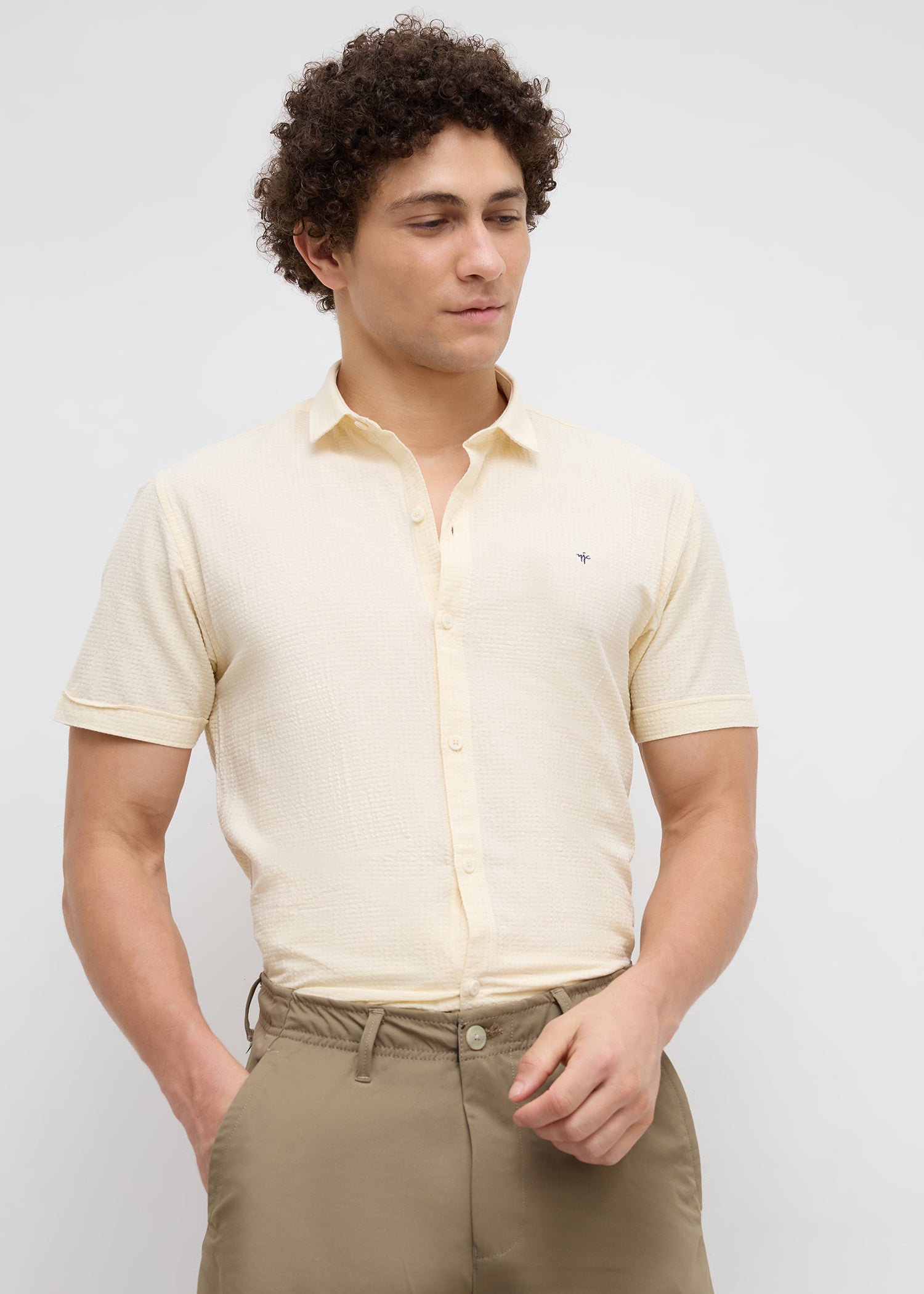 Memory Half Sleeve Shirt: Cream