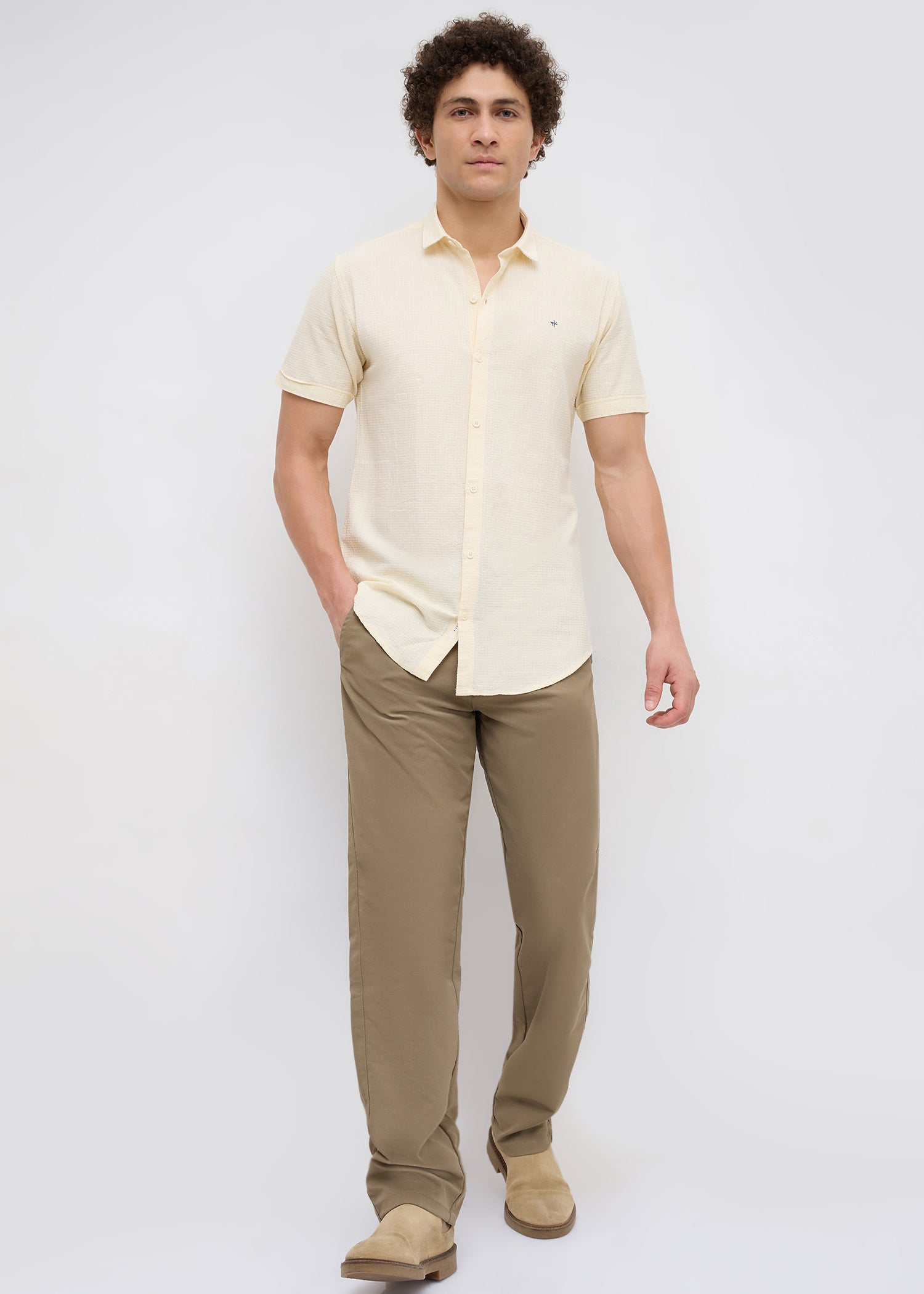 Memory Half Sleeve Shirt: Cream