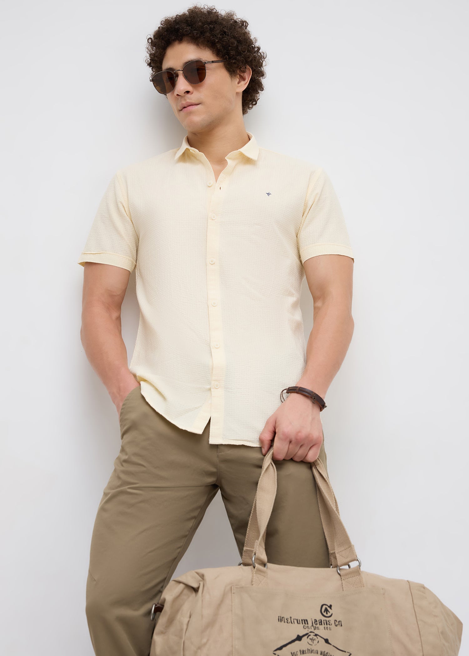 Memory Half Sleeve Shirt: Cream