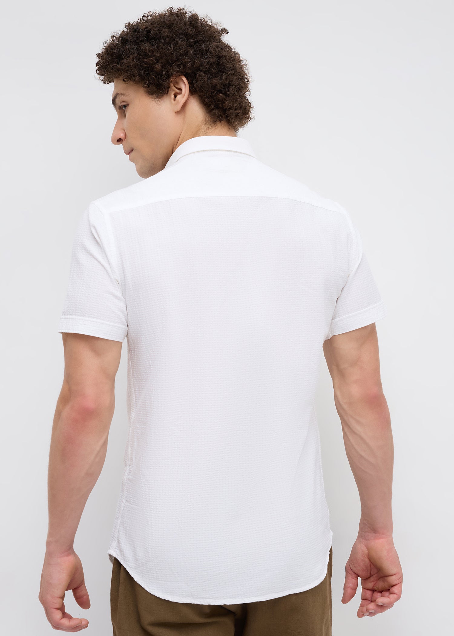 Memory Half Sleeve Shirt: White