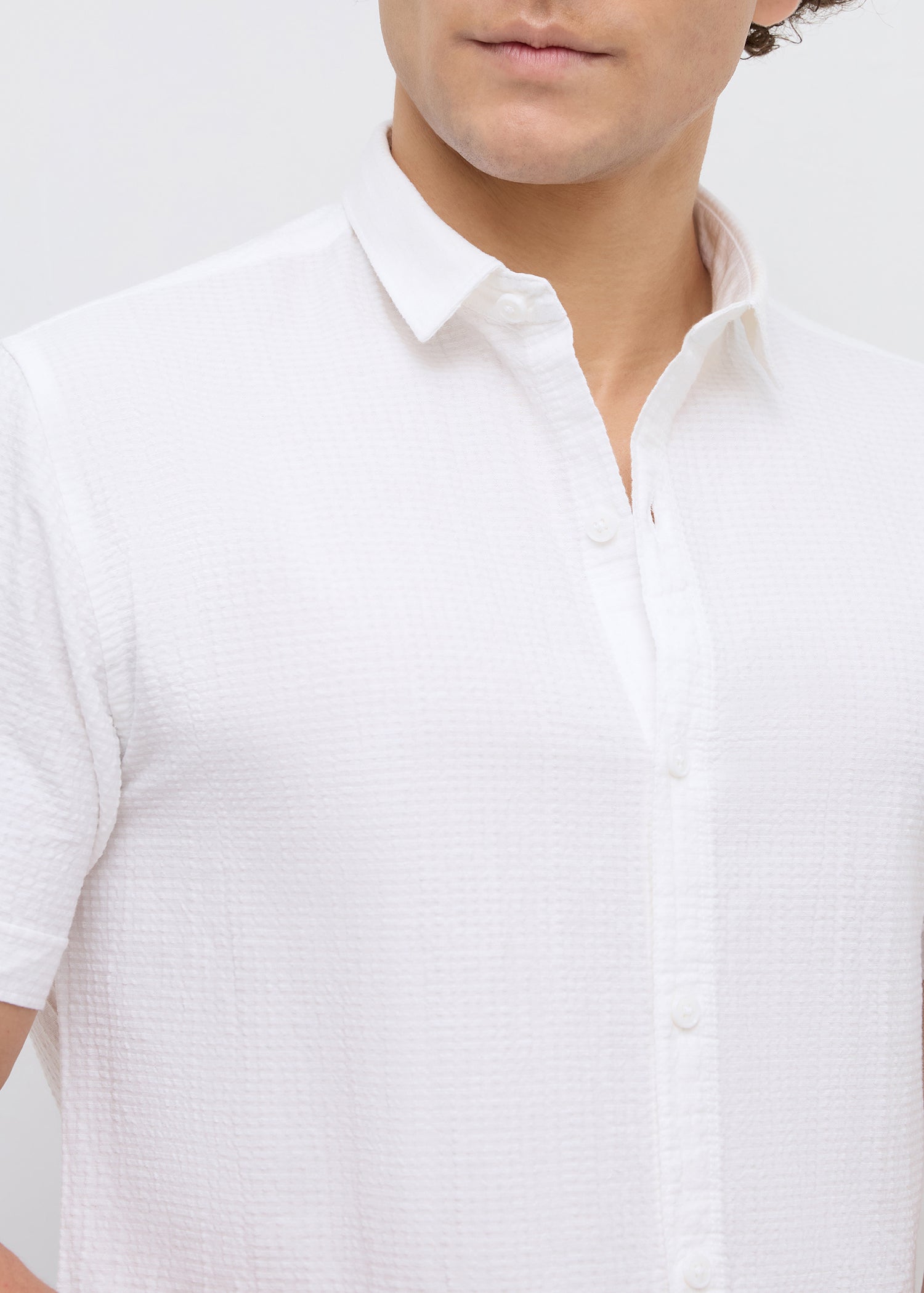 Memory Half Sleeve Shirt: White