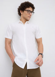 Memory Half Sleeve Shirt: White