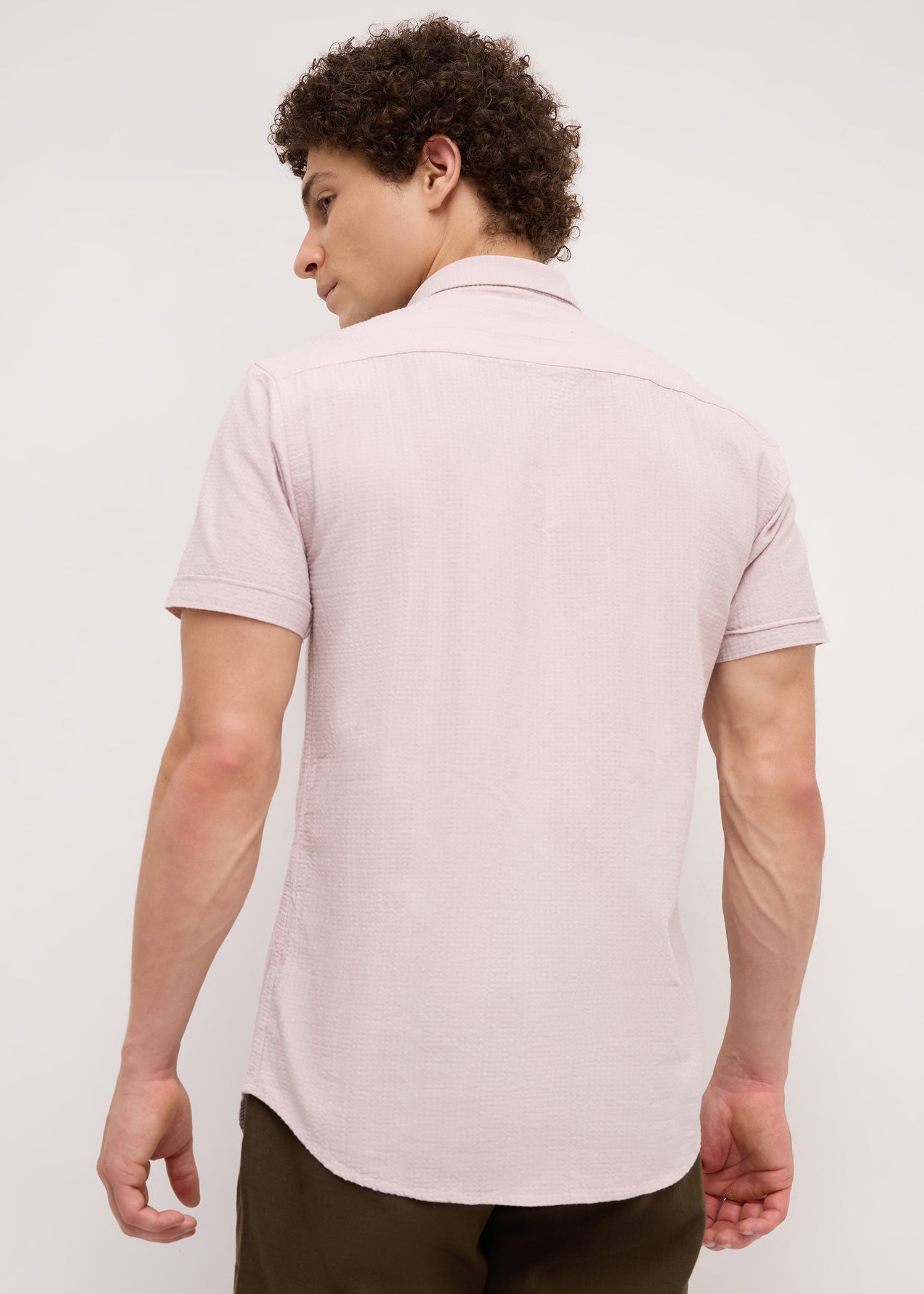 Memory Half Sleeve Shirt: Peach