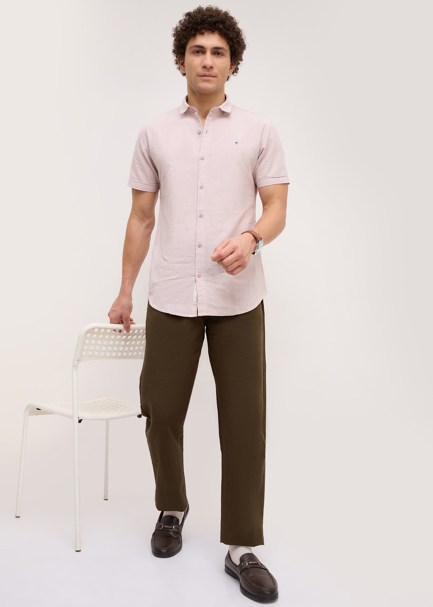 Memory Half Sleeve Shirt: Peach