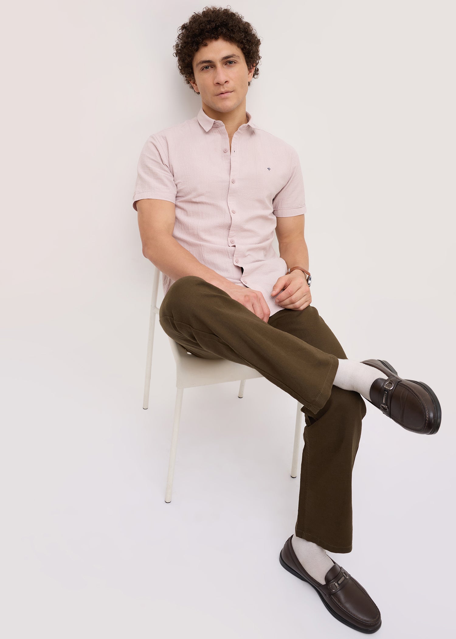Memory Half Sleeve Shirt: Peach