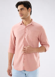 Keen Solid Full Sleeve Shirt: Peach