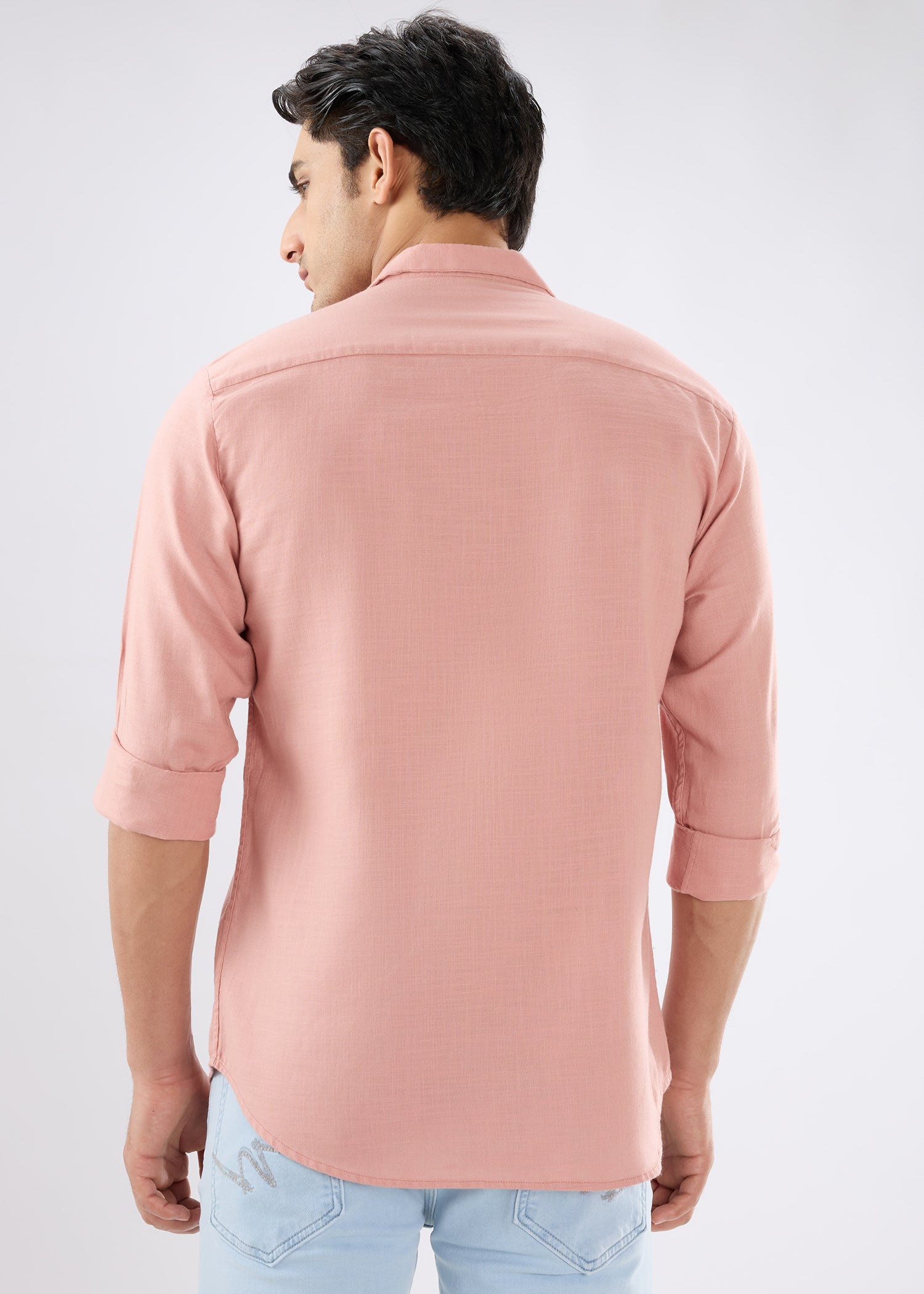 Keen Solid Full Sleeve Shirt: Peach