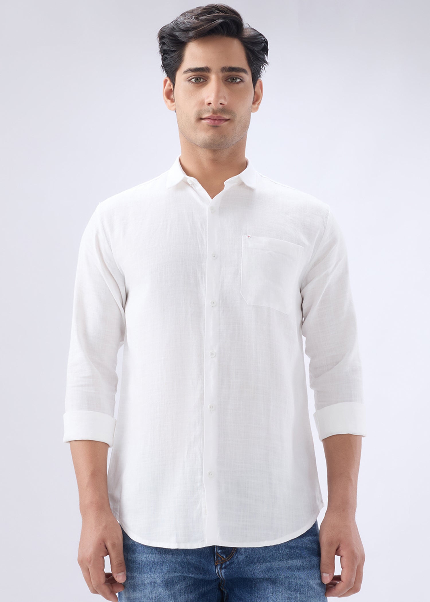 Keen Solid Full Sleeve Shirt: White