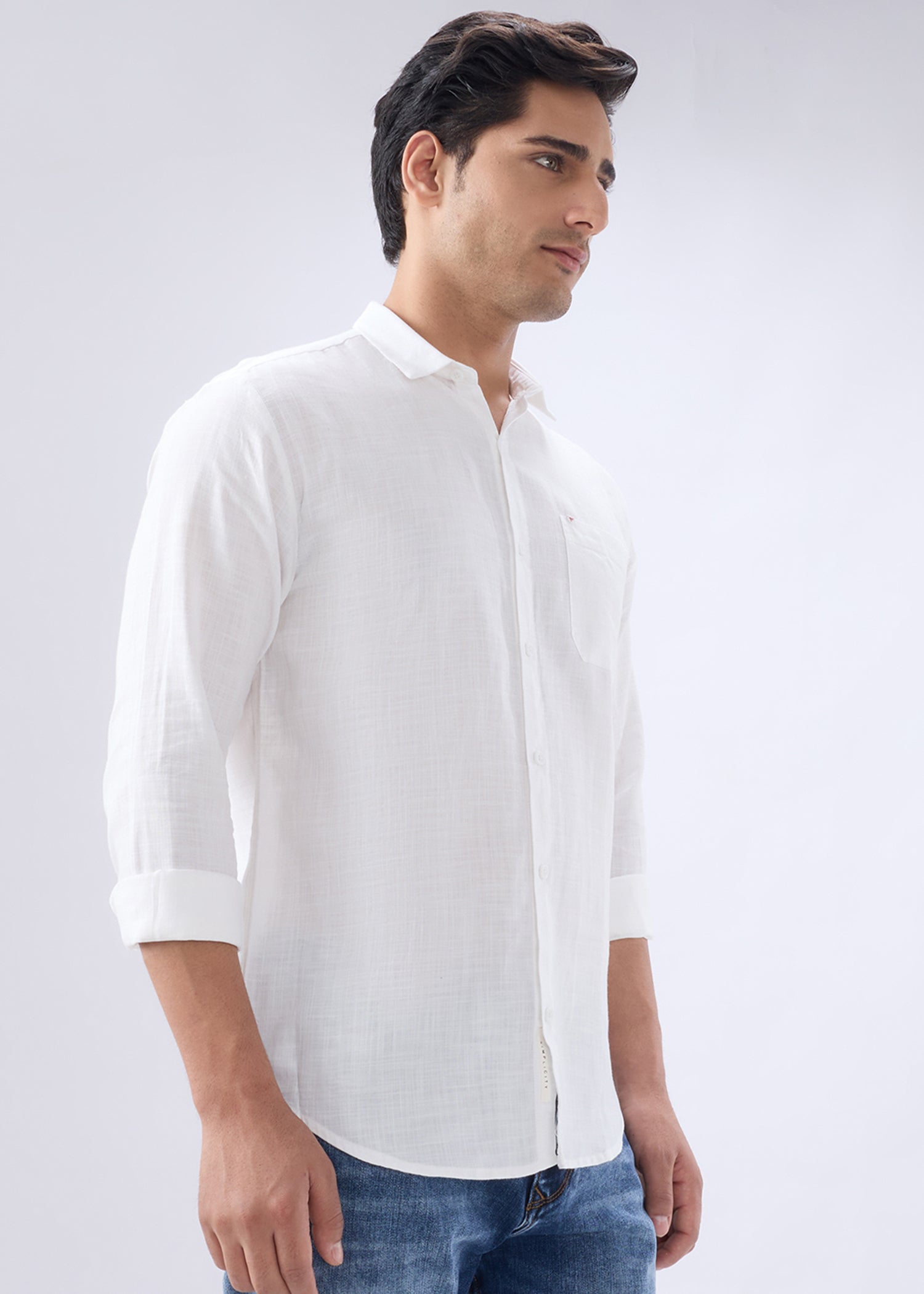 Keen Solid Full Sleeve Shirt: White