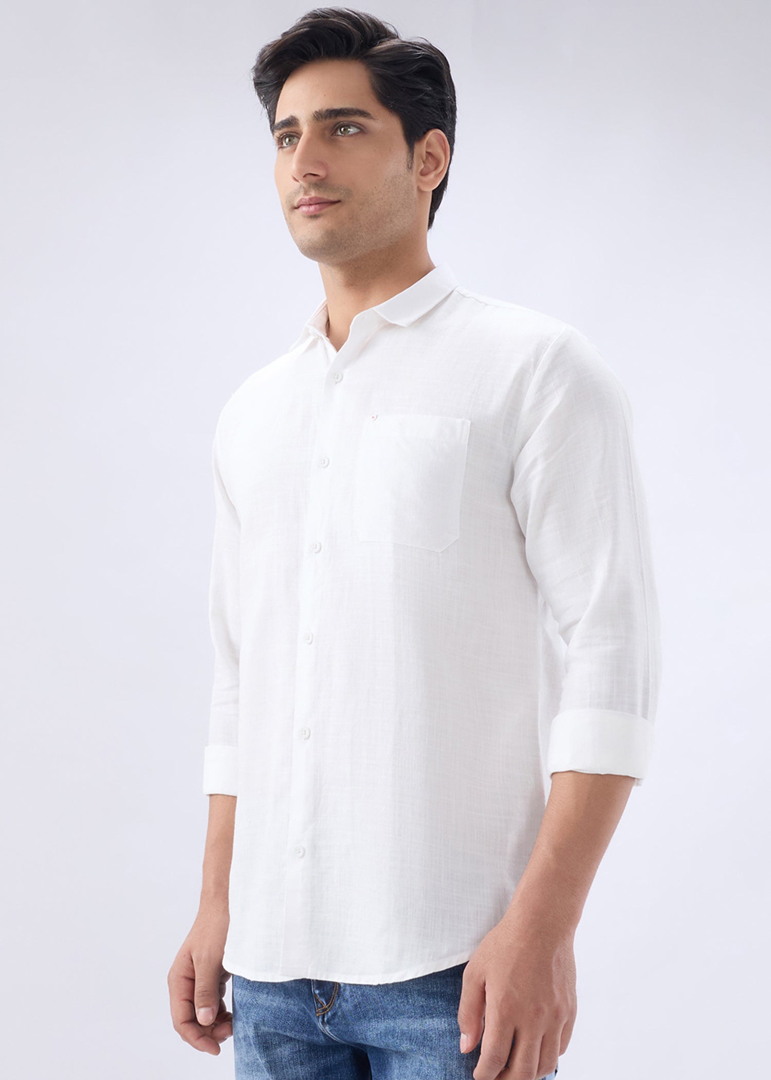 Keen Solid Full Sleeve Shirt: White