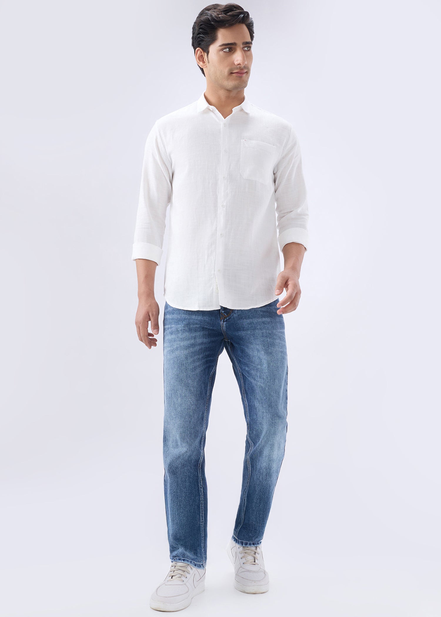 Keen Solid Full Sleeve Shirt: White