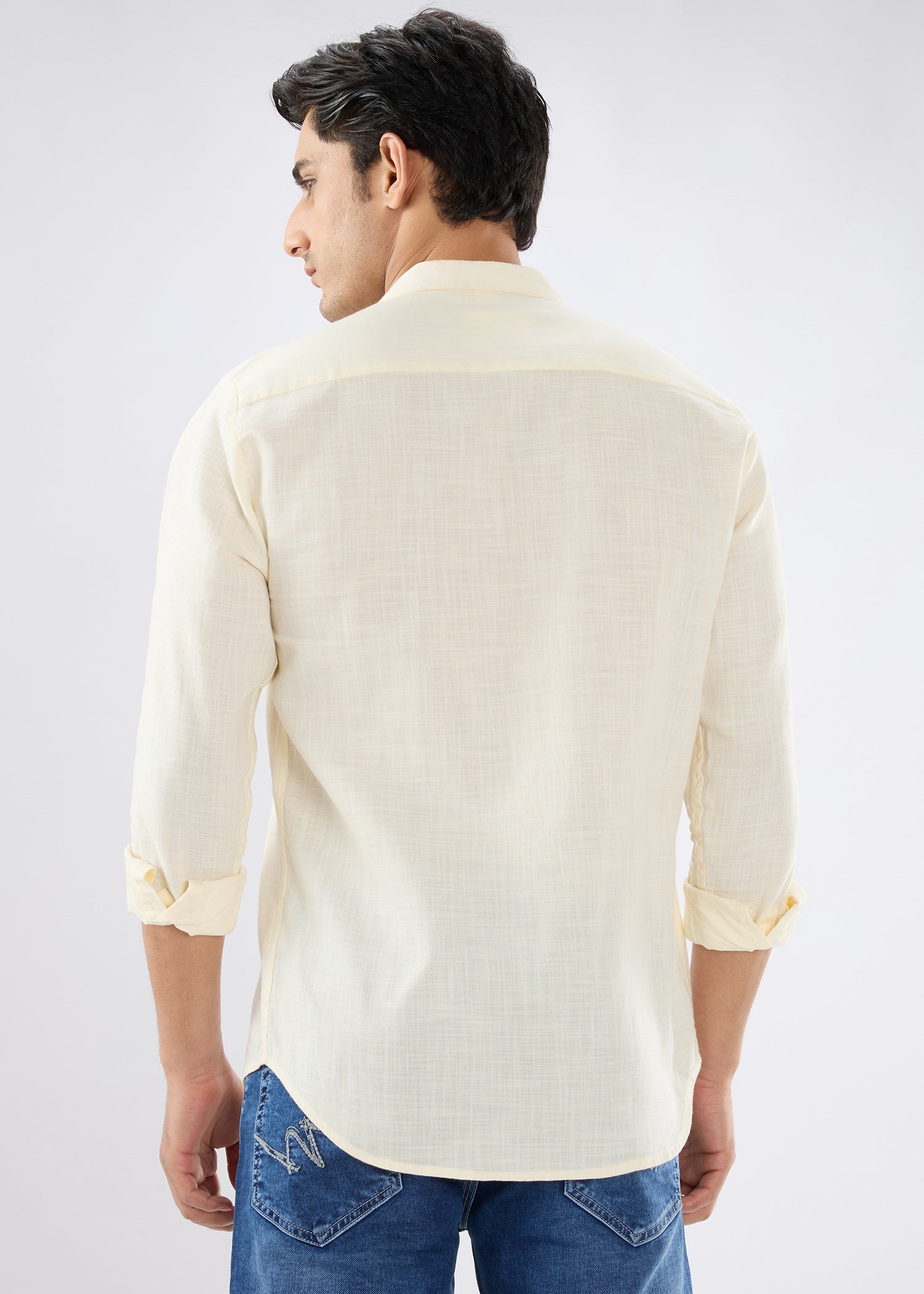 Keen Solid Full Sleeve Shirt: Cream